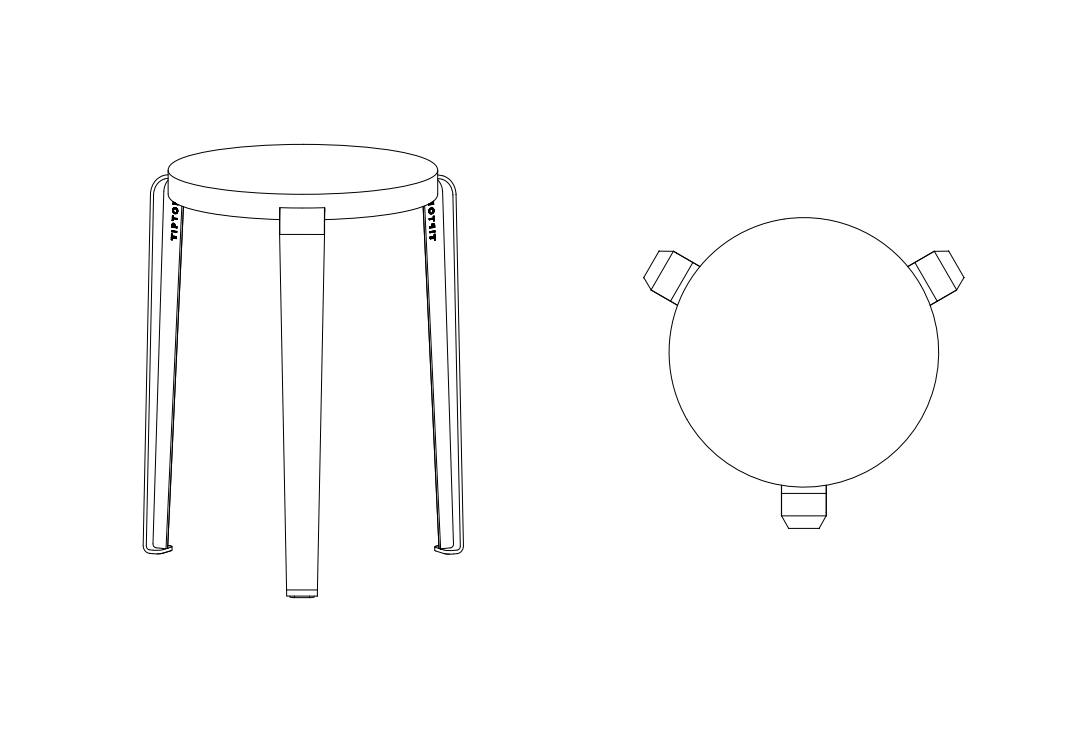 MI LOU  Tabouret de bar plastique recyclé VENEZIA - 66cm